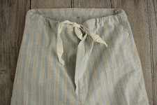 FLANNEL Vintage European Pajamas bottoms SOFT  cotton blue striped PJ's 