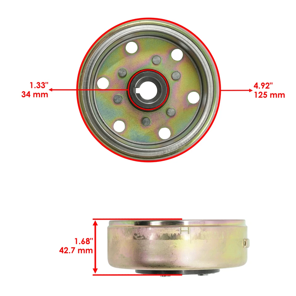 Estator magnético y rotor de volante para Yamaha Banshee 350 YFZ350 1987-1994 Foto 3 de 4