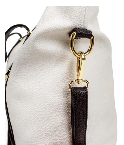 BADGLEY MISCHKA Anna XL Vegan Leather Tote Weekender Travel Bag White - Picture 6 of 8