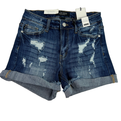 Judy Blue NWT Denim Jean Shorts Women S High Waist Distressed Cuffed