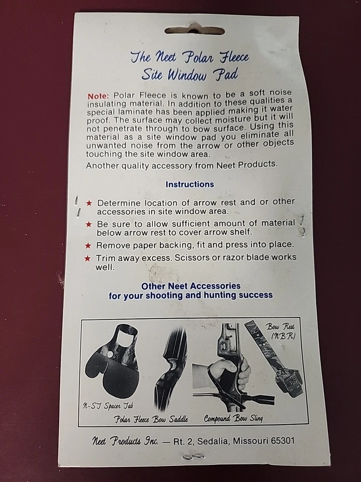Almohadilla polar polar para ventana de sitio con arco camuflaje 3 3/4"x7" Neet Products (A17) Foto 2 de 2