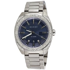 Mens New Gucci GC2570 Genuine Diamond Watch YA142303 Blue Dial  41mm | 1.82 CT.