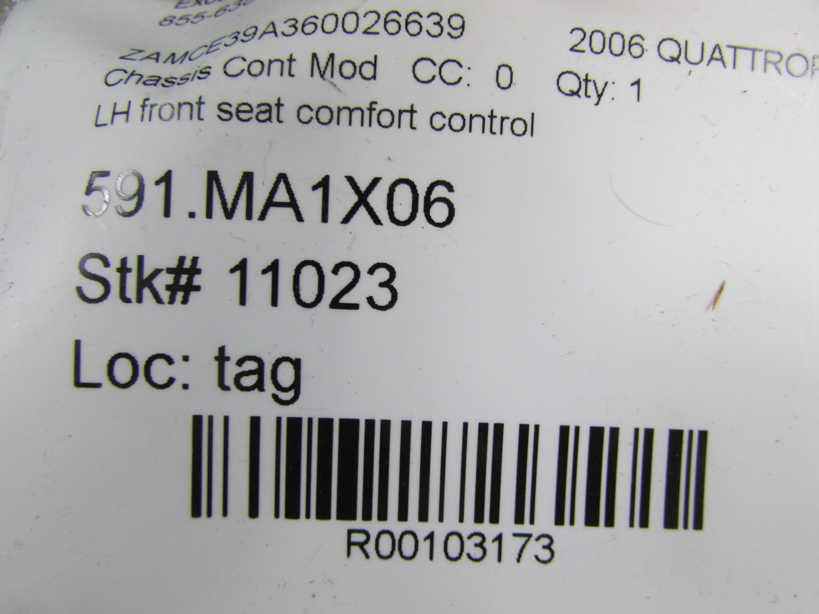 Maserati Quattroporte, LH, Left Front Seat Comfort Control, Used