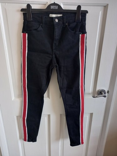 White Striped Denim Skinny Jeans Size 