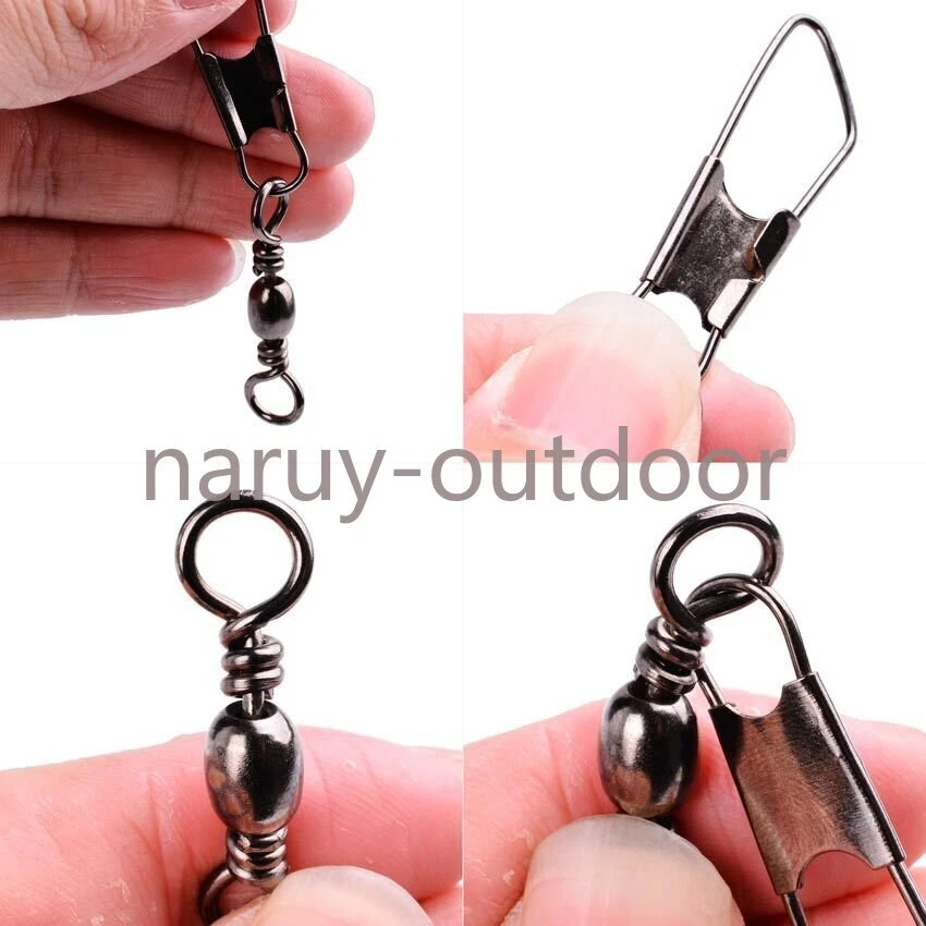 100PCS Fishing Barrel Swivel with Interlock Snap Fishing Swivel Size 14#-3/0 - Image 3 of 4