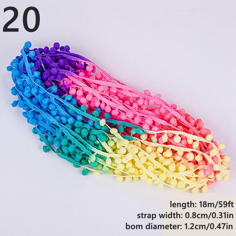 Produktbild von Pompon-Bordüre, Fransenbommel, Kissen- Und Vorhangdekoration, Heimdekoration, XL-Größe 2 Cm, Bastel-Pompons (lila, 5 M