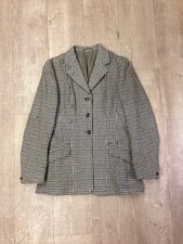 Saddle Master 70% Wool Beige Checked Riding Jacket Size S