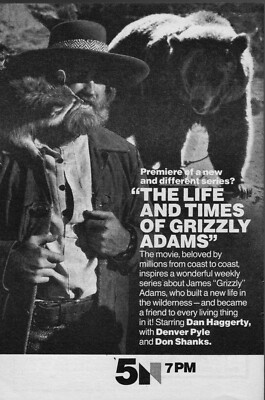 1977 TV AD/SERIES PREMIERE/THE LIFE AND TIMES OF GRIZZLY ADAMS/DAN HAGGERT