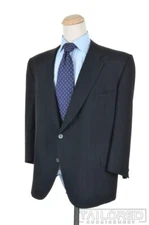 BIJAN Vintage VTG Solid Black Wool Jacket Pants SUIT Mens - EU 52 R / US 42 S