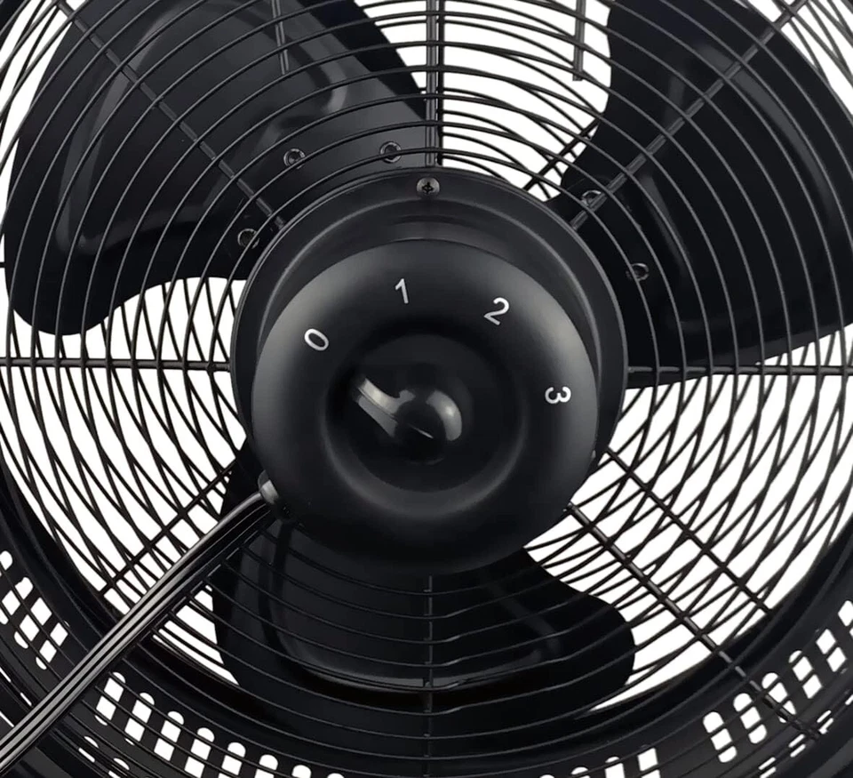 Ventilador tripé de metal Hunter 90646, inclinação ajustável, 3 velocidades, 12", preto fosco NOVO - Imagem 2 de 4