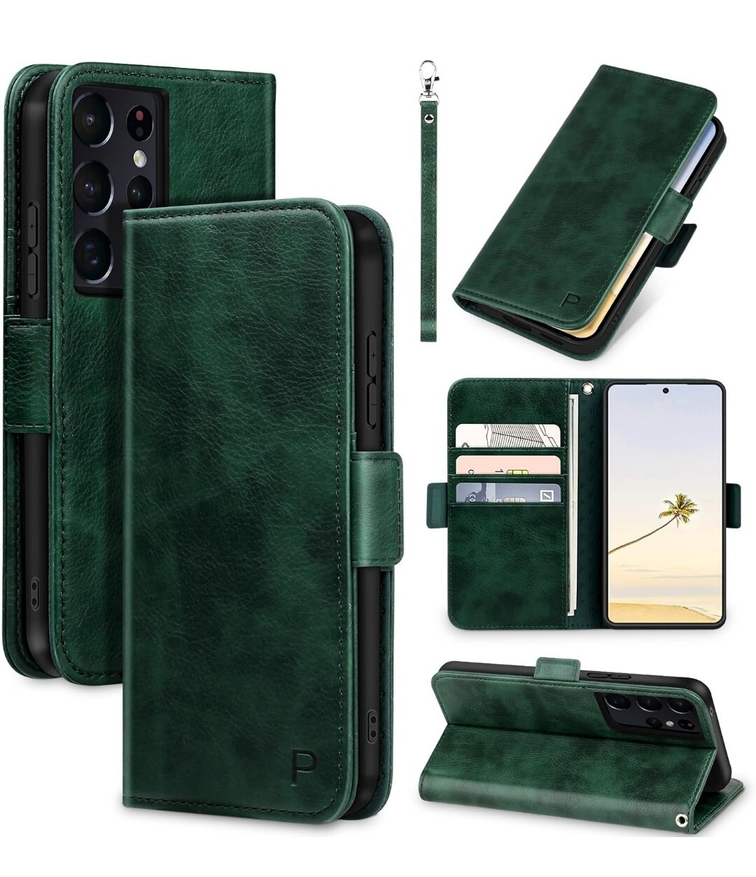 Samsung Galaxy S21 Ultra Leather Wallet Case with Card Holder Slot