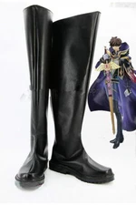 Code Geass Suzaku Kururugi Knight of Seven Black Cosplay Shoes Boots costom[Y]