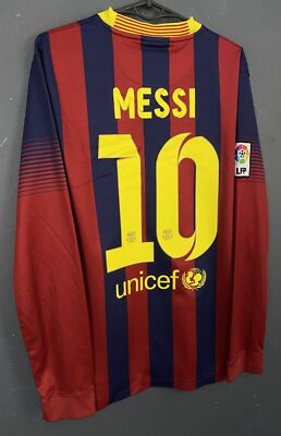 MEN'S NIKE FC BARCELONA 2013/2014 LEO MESSI SOCCER FOOTBALL SHIRT