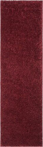 Elegant Burgundy Shag Runner Rug 2'3" x 12' - Perfect for High Traffic Areas - Picture 5 of 9