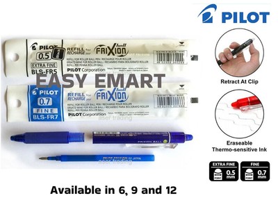 Pilot Frixion Erasable Ball Point  Refill (0.7) Various Colors