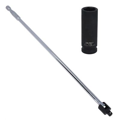 30" Breaker Bar + 19mm Deep Impact Socket Set - 1/2" Drive For Wheel Nuts