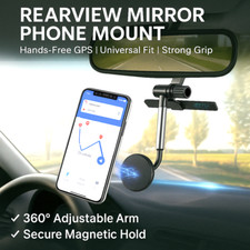 Phone Mount Car 360 Rotatable and Retractable Car Phone Holder Rearview Mirror