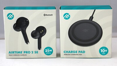 Airtime Pro SE Wireless Earbuds Wireless Charging Pad BLACK NEW in  BOXES