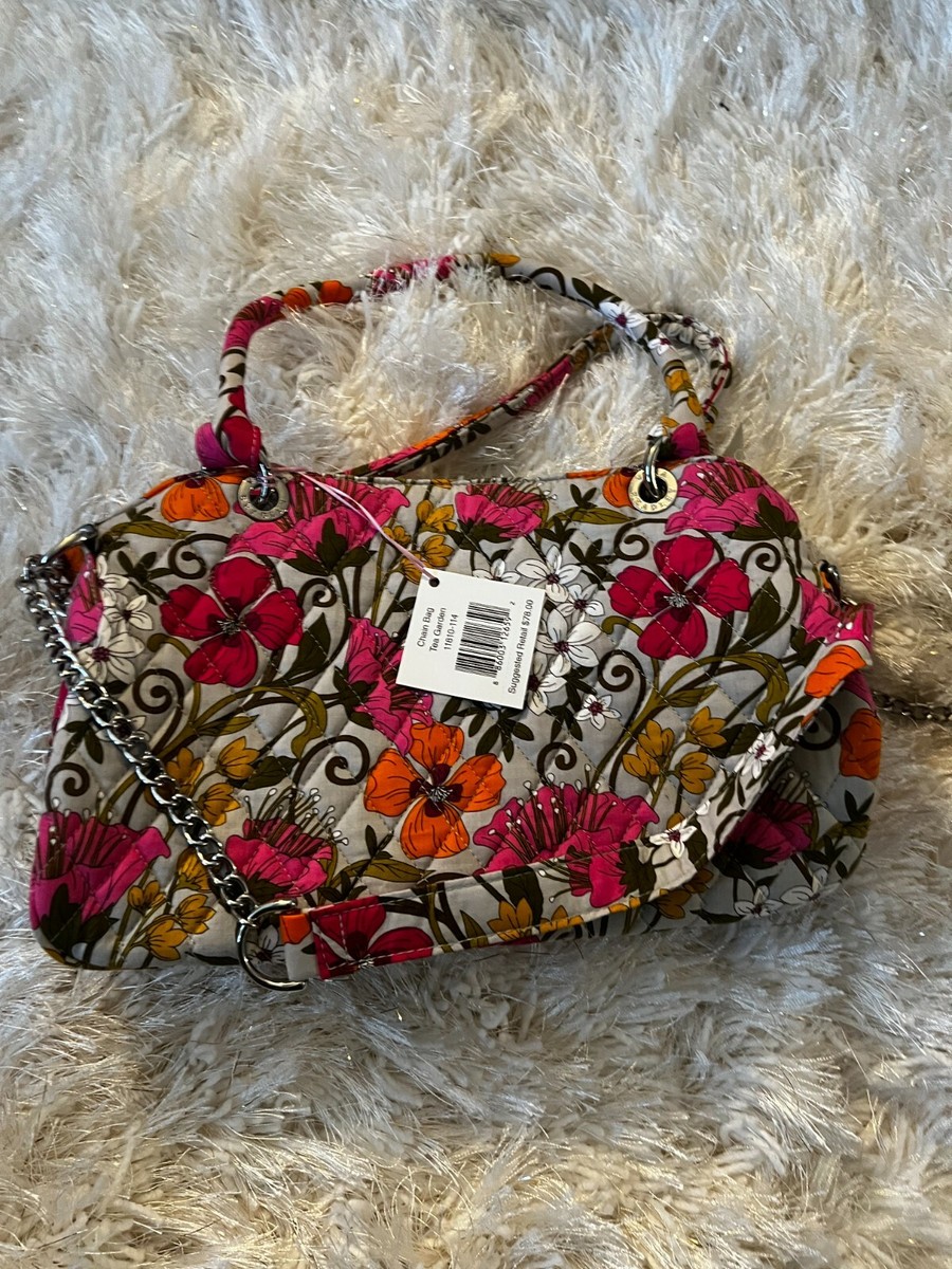 NWT VERA BRADLEY Hand/Shoulder Bag w/ Chain Accent (Tea Garden)
