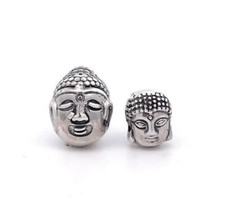 Buddha Head Bead 925 Sterling Silver Bracelet Pendant Charm Jewelry