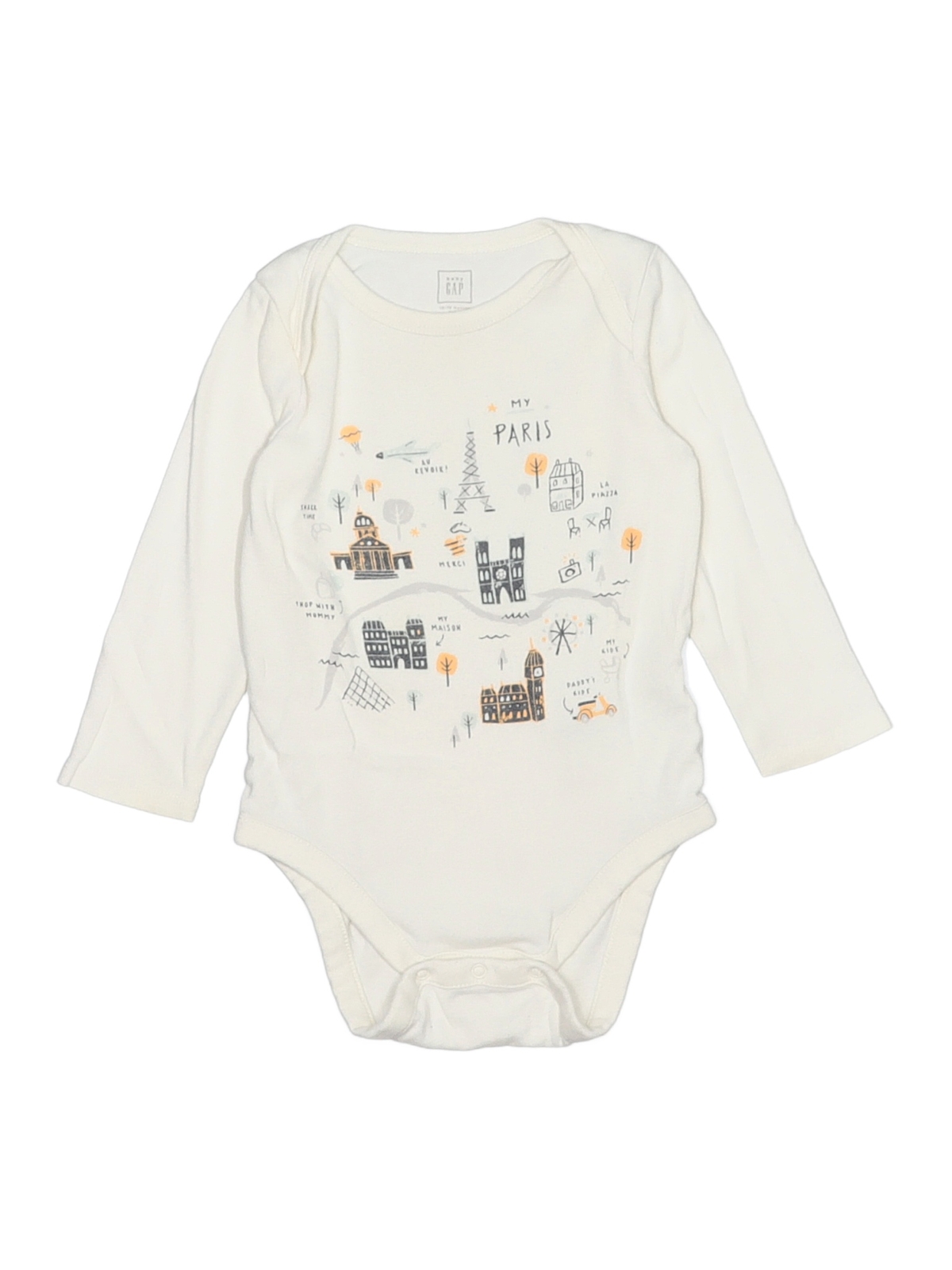 Baby Gap Boys White Long Sleeve Bodysuit 1218 Months eBay