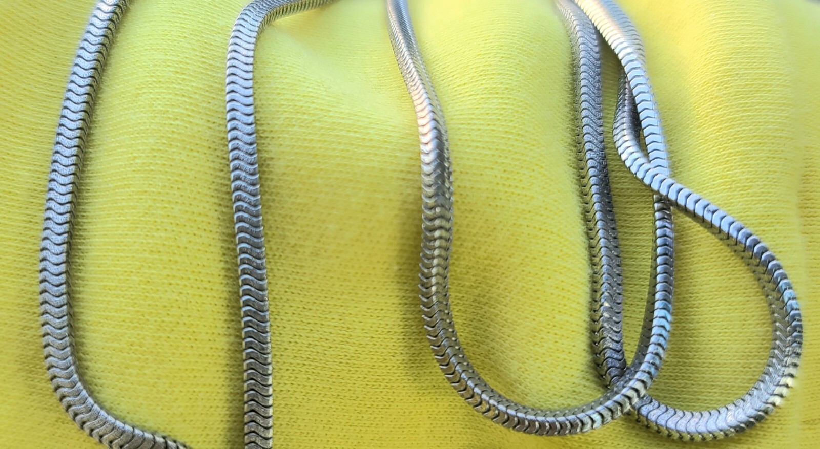 Vintage Sterling 925 Solid Silver Square Snake Ch… - image 10