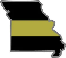 4" Missouri MO State Thin GOLD Line Dispatcher Dispatch 911 9-1-1 Decal Sticker