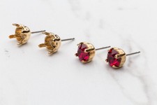 6mm  Classic Stud DIY Earring Bases  EE 1 