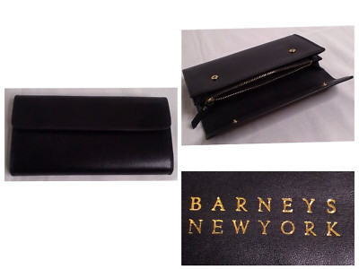 Barneys New York Leather Wallet Black w/ Removable Card Insert #W3139 ...