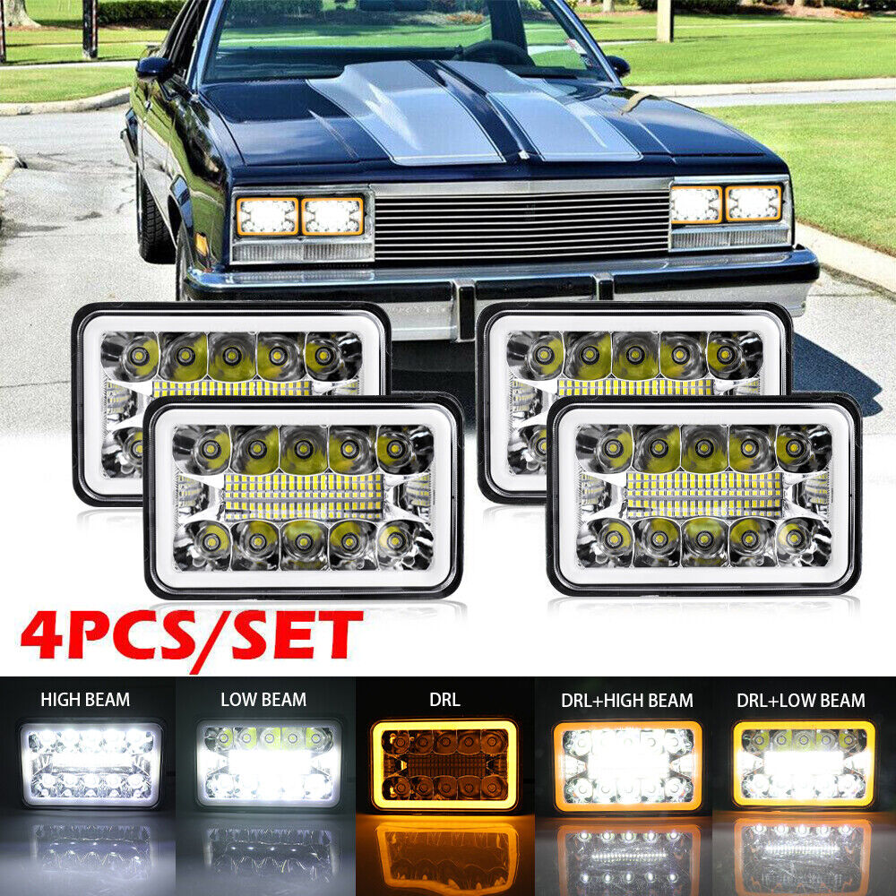 4X for Chevy El Camino 1982-1987 4x6 Projector LED Headlight 4X for Chevy El Camino 1982-1987 4x6 Projector LED Headlight