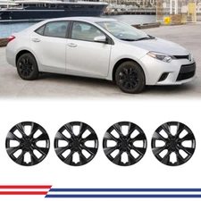 15" Hubcap Black Lacquer Wheel Covers Compatible with 2009-2019 Toyota Corolla