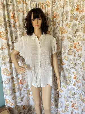 100% silk White blouse L-XL The Limited