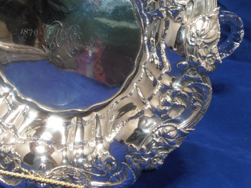 Plato antiguo con flores de plata esterlina de 8,75 - Imagen 4 de 12