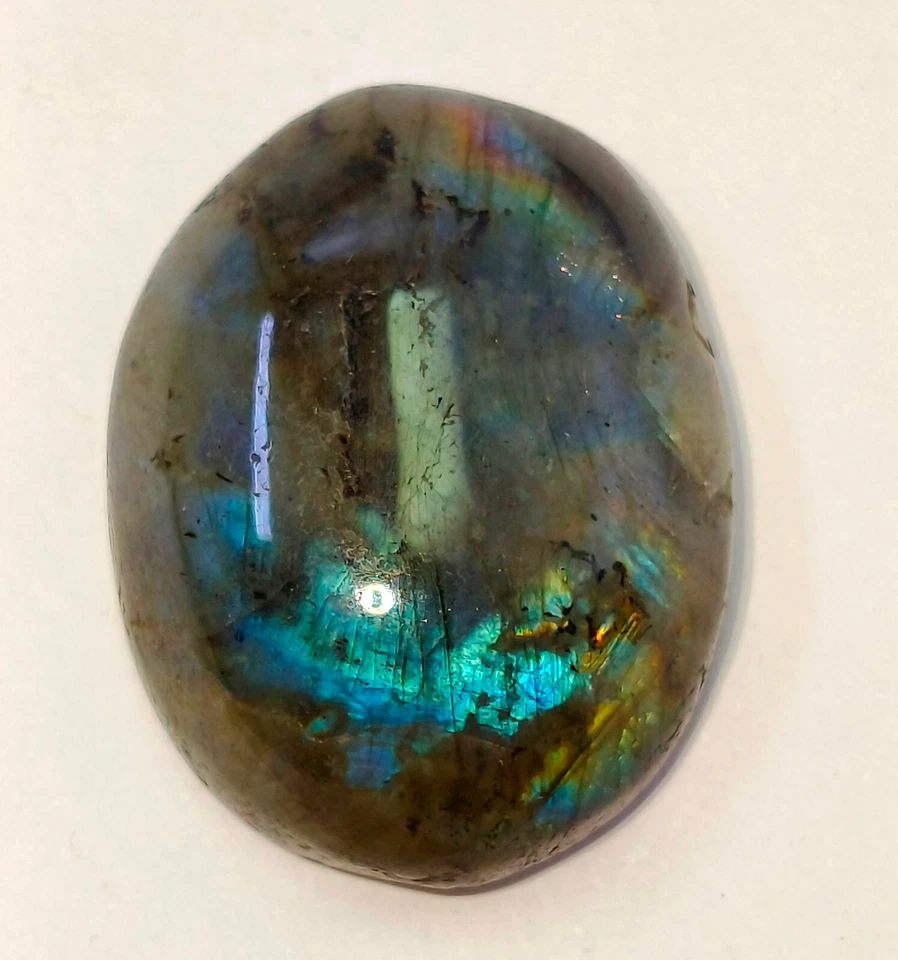 Cabochão polonês de carne azul labradorita natural pedra preciosa solta H11 - Imagem 2 de 4