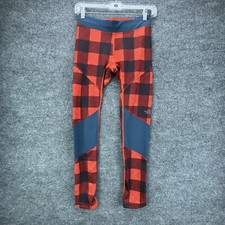 The North Face Flash Dry Leggings Womens Small Red Black 27" Back Pocket