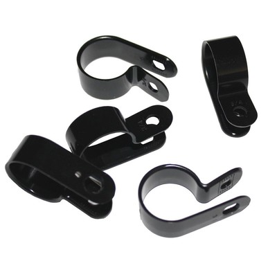 100 Pinces P-Clip En Nylon Noir - Pour Câbles De 25,4 Mm - Serrage Par Cliquet - Lot économique