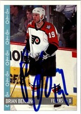 Brian Benning Philadelphia Flyers Hand Signed 1992-93 OPC Card #68 in NM-MT