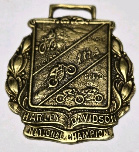 Vtg Harley-Davidson National Champion Watch Fob W Endurance, Speed & Power