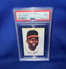 1969 Hank Aaron PSA 9 LOW POP Rare v Topps RC Rookie MLB Photostamps Card Stamps. rookie card picture