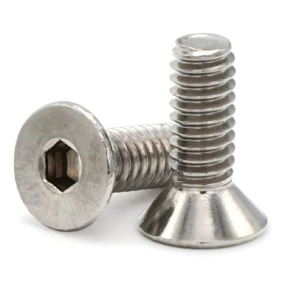 304 Stainless Steel Flat Head Socket Cap Screws #6-40 x x 3/8'', Silver