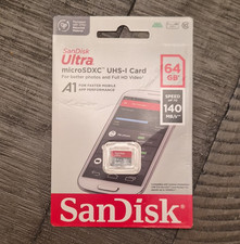 SanDisk Ultra 64GB microSDXC UHS-I Class 10 A1 Waterproof Full HD Card