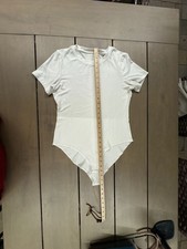Solid White Short Sleeve Round Neck Crewneck T-Shirt Bodysuit