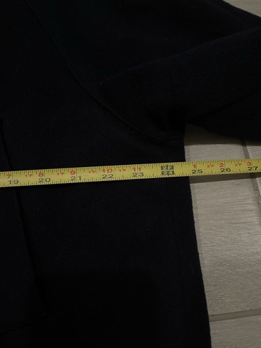 VTG Polo Ralph Lauren PRL Mens Large Wool Long Quilted Jacket Coat Navy Blue Zip - Picture 3 of 5