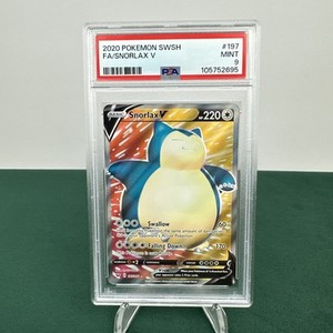 Gem Mint PSA 9 2020 Pokemon Sword And Shield Base Set Snorlax V 197/202