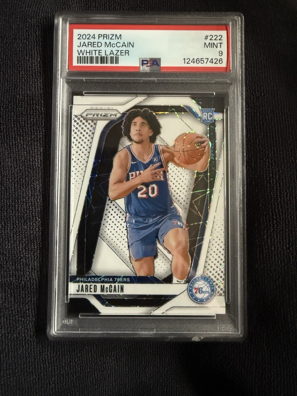 2024-25 Panini Prizm - Jared McCain #222 White Lazer Prizm /275 (RC)