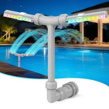 Solar Pool Fountain with Lights - Dual Spray Water Fountains for Above Ground...