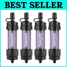 Portable Mini Filter System for Hiking & Camping - Purple
