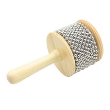 Wooden Cabasa Hand Shaker Percussion Instrument with Metal Beads for Classroo...