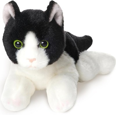 Bearington Lil  Domino Tuxedo Cat Plush - 8'' Realistic Black and White Stuffe...