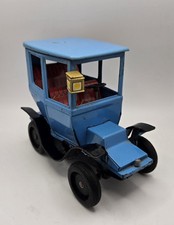 Vintage Bandai Friction Tin Toy Metal Lithograph Blue Car  Made In Japan   